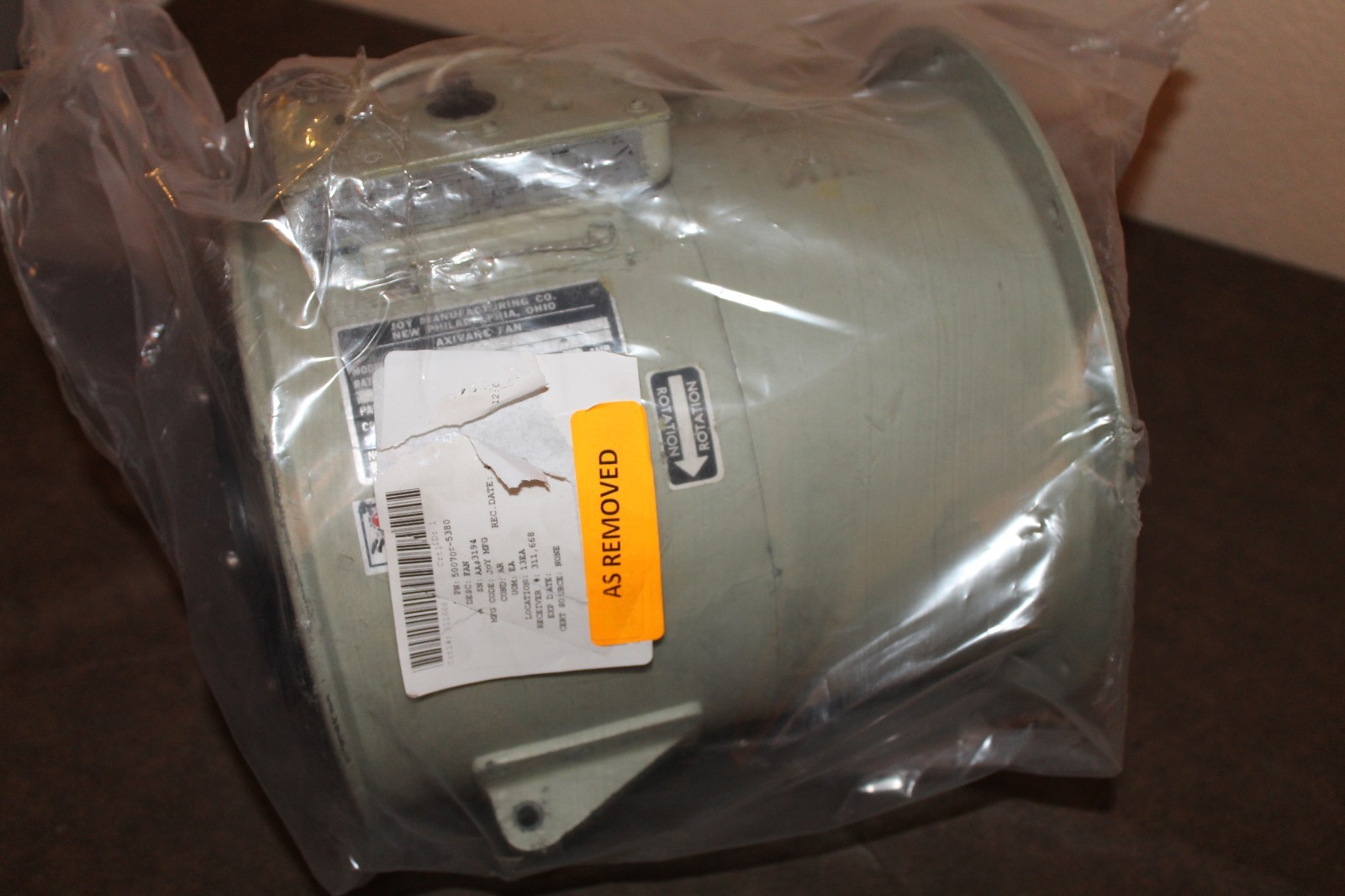 Aircraft Axivane Fan P/N 500702-5380 Joy Manufacturing