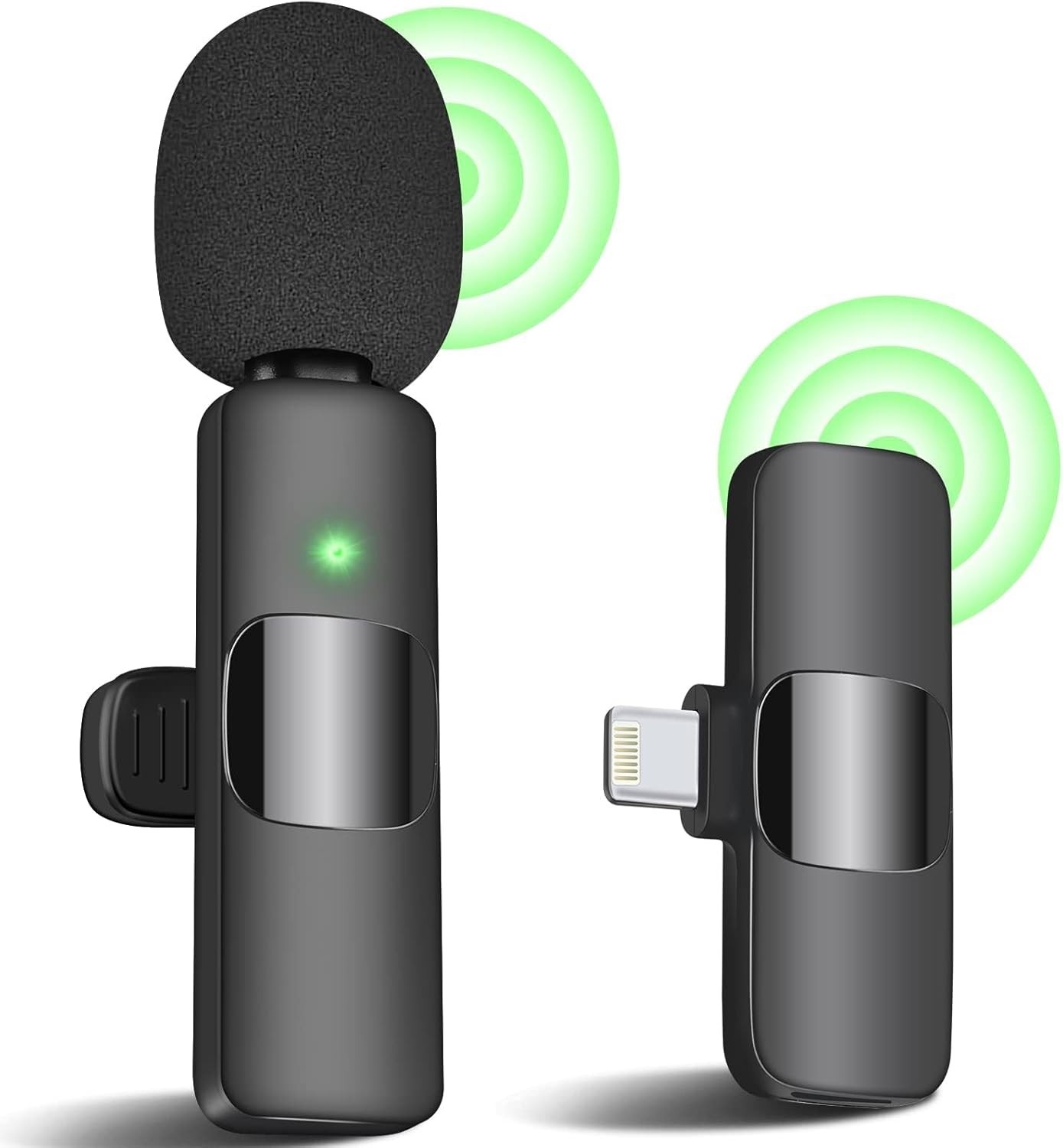 Professional Wireless Clip-on Lavalier Microphone for iOS - Easy Auto Connect