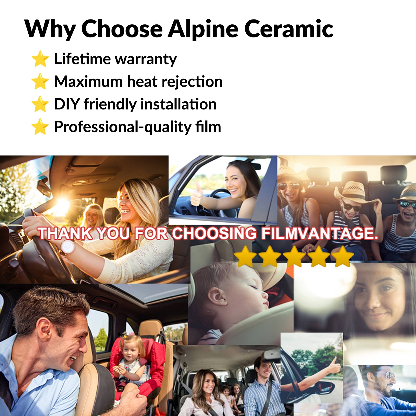 ALPINE CERAMIC PRECUT WINDOW TINT KIT FOR GMC YUKON 21-26 FRONT DOORS