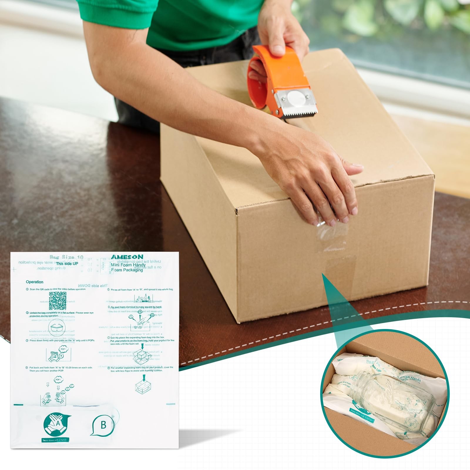 WOWOSS 5 Pack 20"x24" Expanding Packing Foam Bags for PC/Electronics Protection