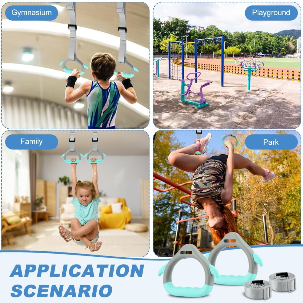Gymnastics Rings for Kids Home Exercise, Fitness Children Trapeze Bar Pull Up...
