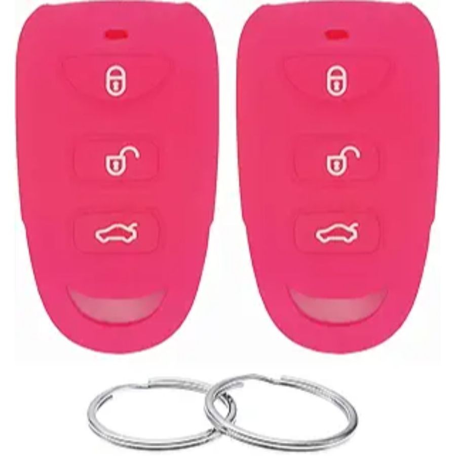 Silicone Rubber Key Fob Cover Compatible with 2006-2020 Accent Rose Light Purple