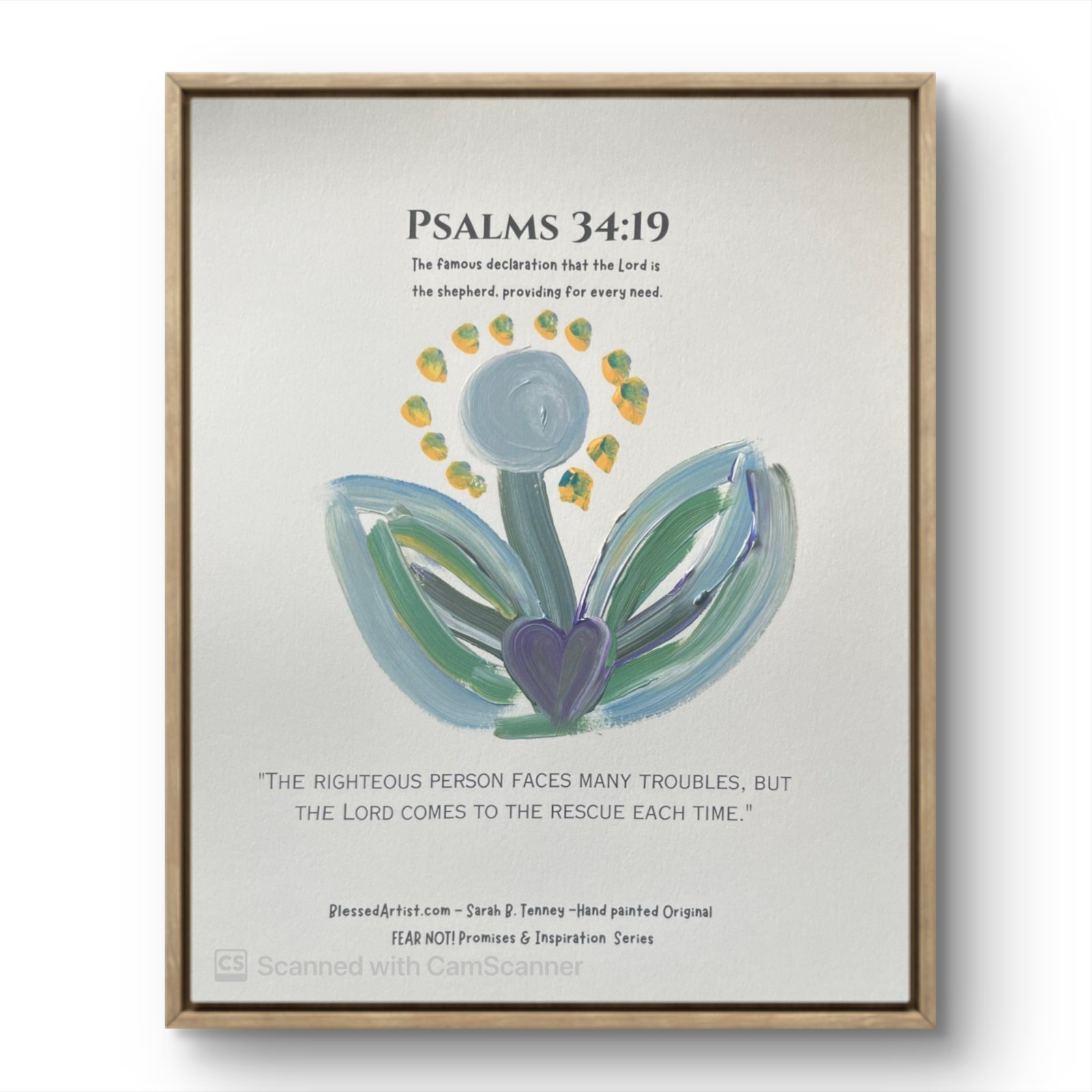 BLESSED#1138 Bible Fear Not! Series 8x10 Original Paper Christian Abstract Art