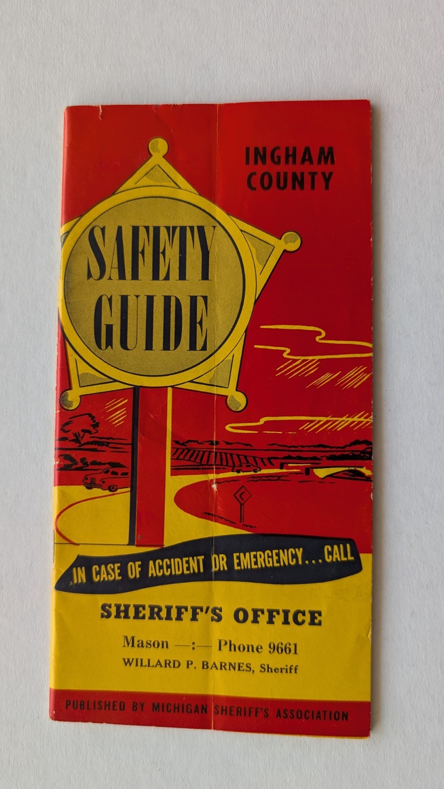 Vintage INGHAM COUNTY Michigan SAFETY GUIDE Book - SHERIFF'S OFFICE