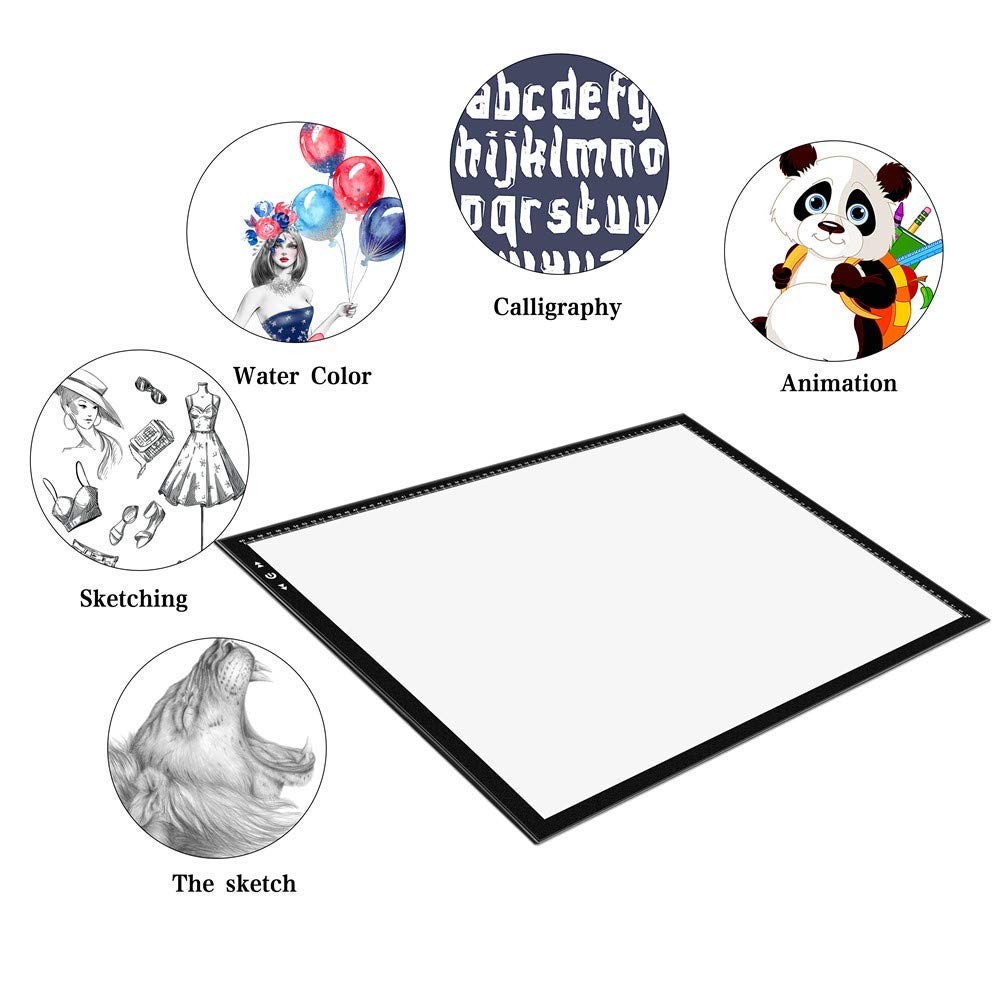 HSK A2 LED Artist tracing Light Box Copy Table, Adjustable 05 - A2, BLACK