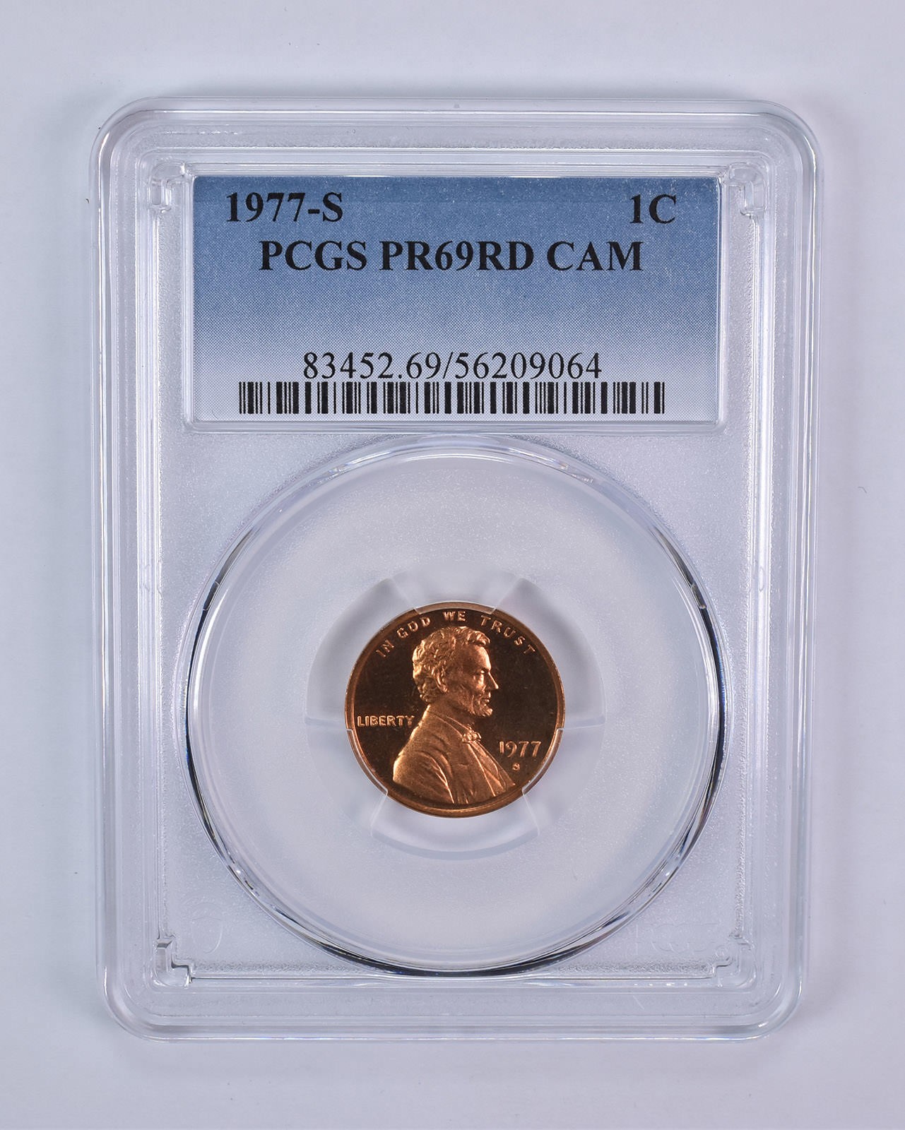 1977-S Lincoln Memorial Cent PR69 RD CAMEO PCGS Blue Label