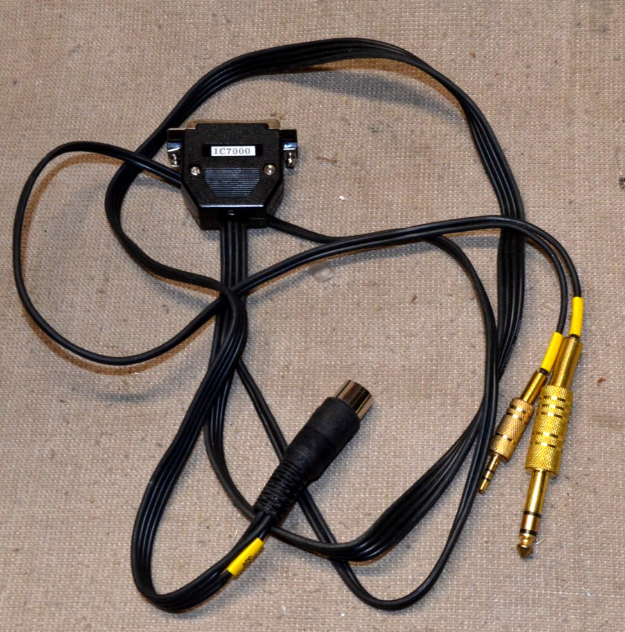 Icom IC-7000 Cable With 13 Pin DIN, 3.5mm & 3/8 Stereo Plugs & 25pin RS232 Conne