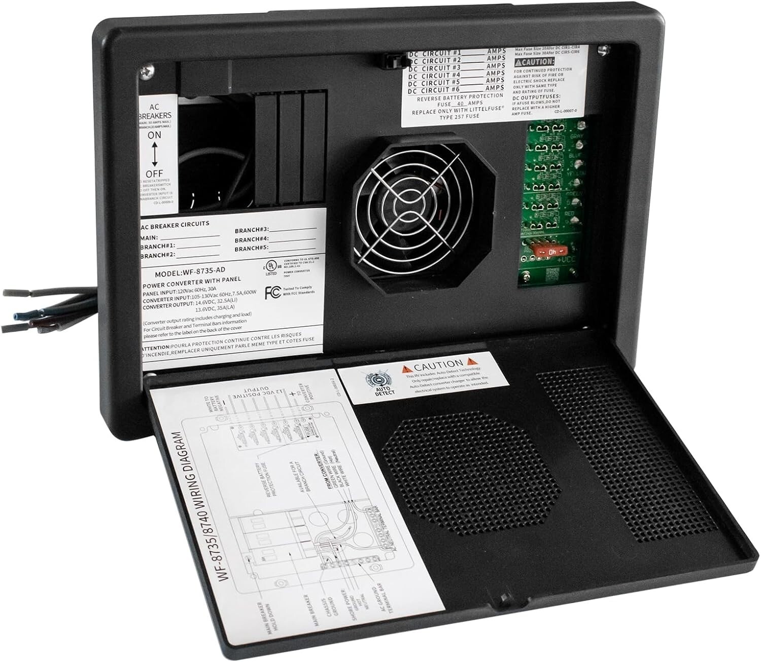WF-8735-AD Auto-Detect Converter/Charger 30 Amp Power Center