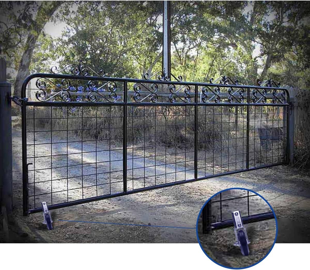 Gate Wheel Supporting Swing Gate with 1-3/8" Thru 2-1/8" Gate Frames, Gate Wheel