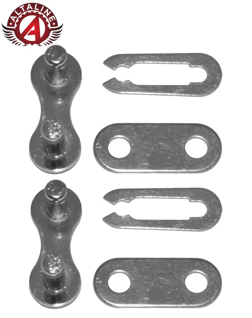 2 (TWO) KMC Multispeed Bicycle Master Links Single 1 Speed Quick Connect Chrome.