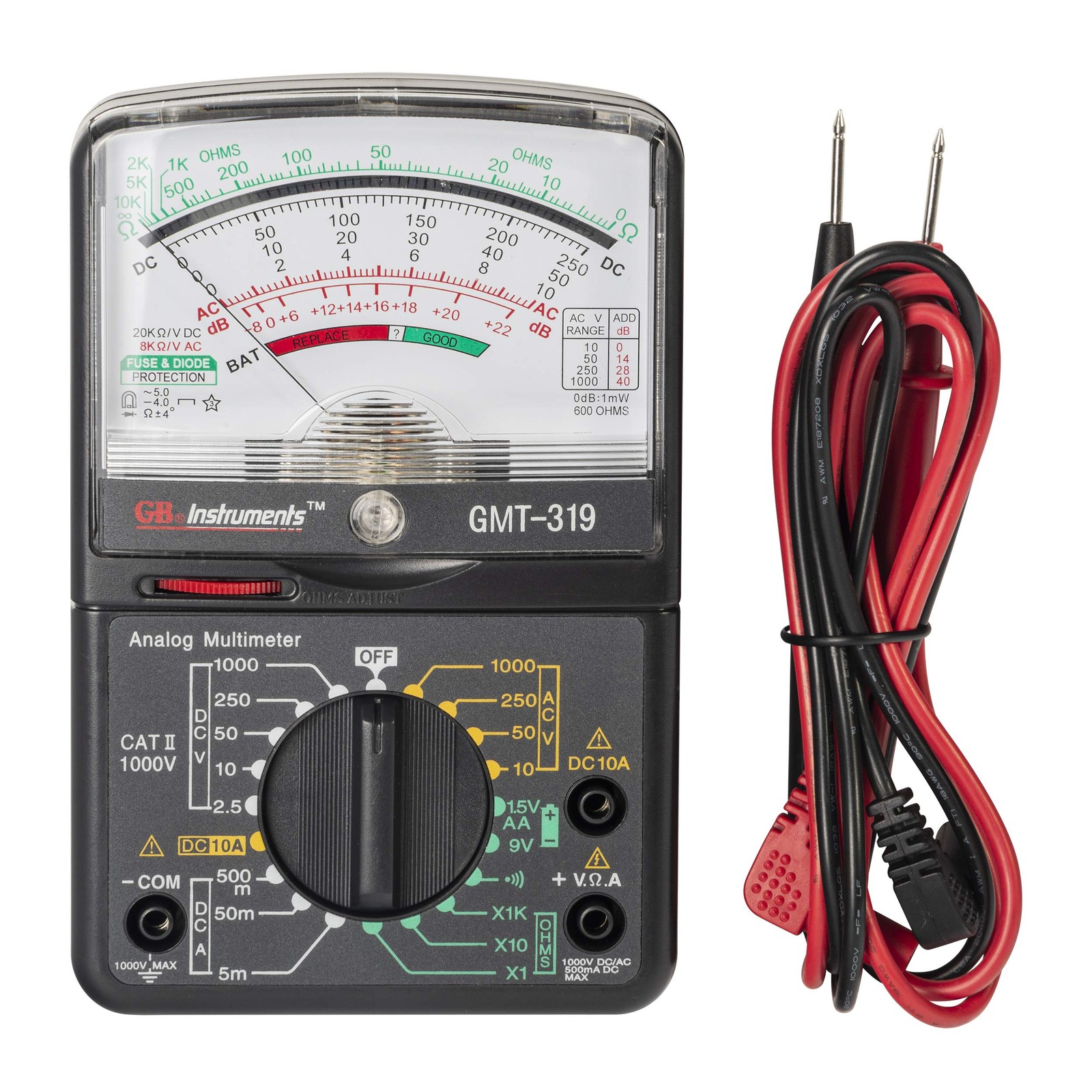 Gardner Bender GMT-319 Multimeter Tester, RJ-45 & RJ-11, 7 Function / 19 Range