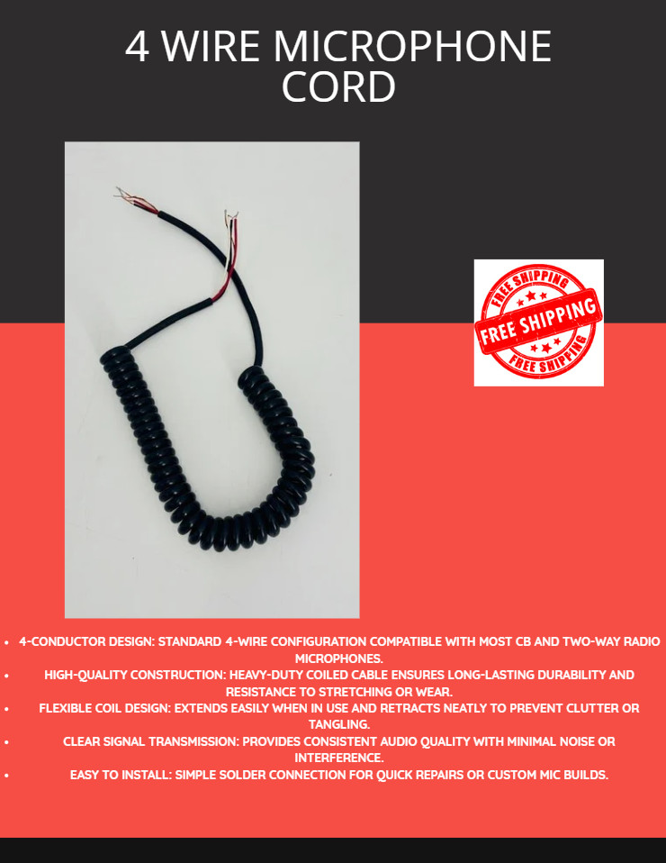 4 wire microphone cord