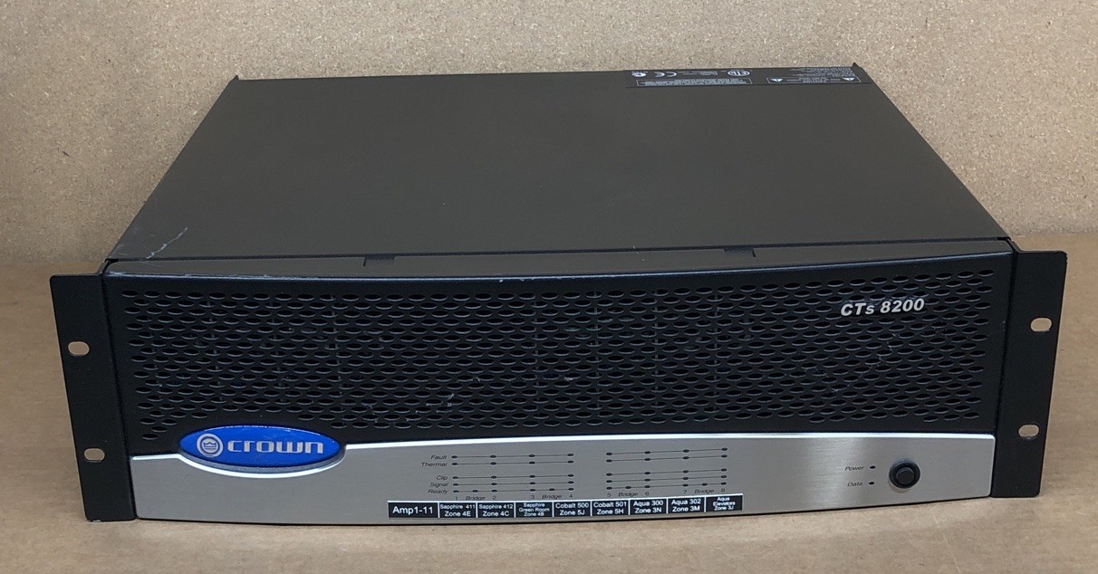 Crown CTS 8200 Professional Rack Mount 8-Channel Power Amplifier Parts Or Repair