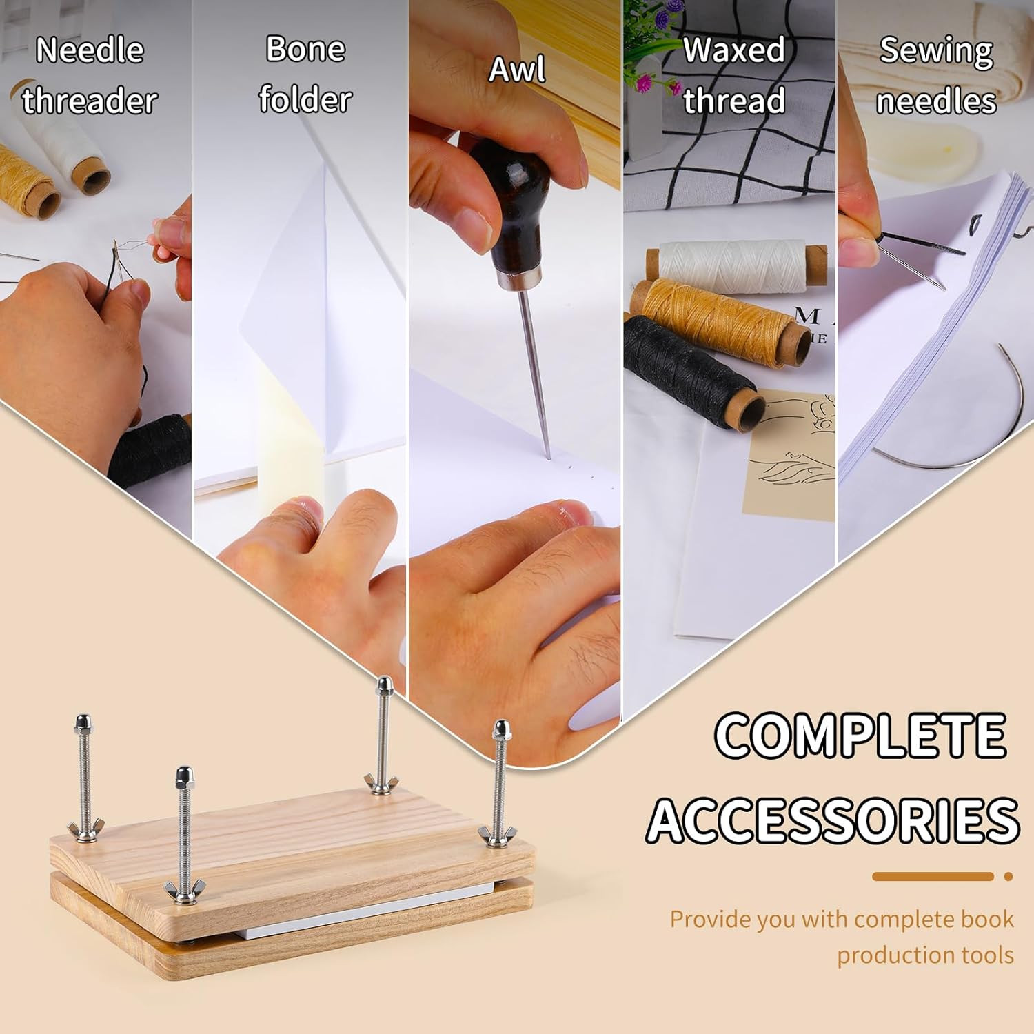 Book Binding Kits, Bookbinding Supplies, Bookbinding Kit for Beginners Bone Fold