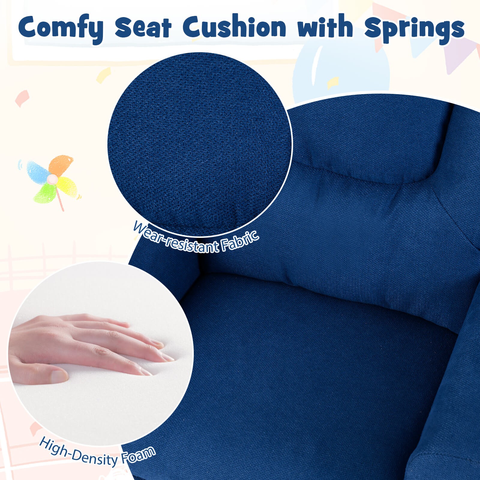 Kids Recliner w/ Cup ackrest & Footrest for Boys & GirlsHolder w/Adjustable B