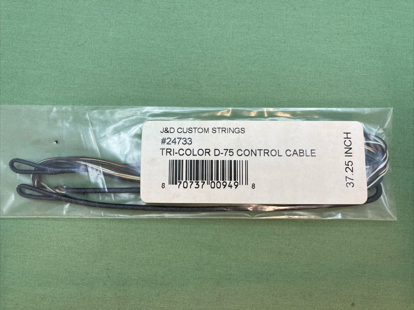 NEW J & D CUSTOM STRINGS 24733 TRI-COLOR D-75 CONTROL CABLE LENGTH 37.25"