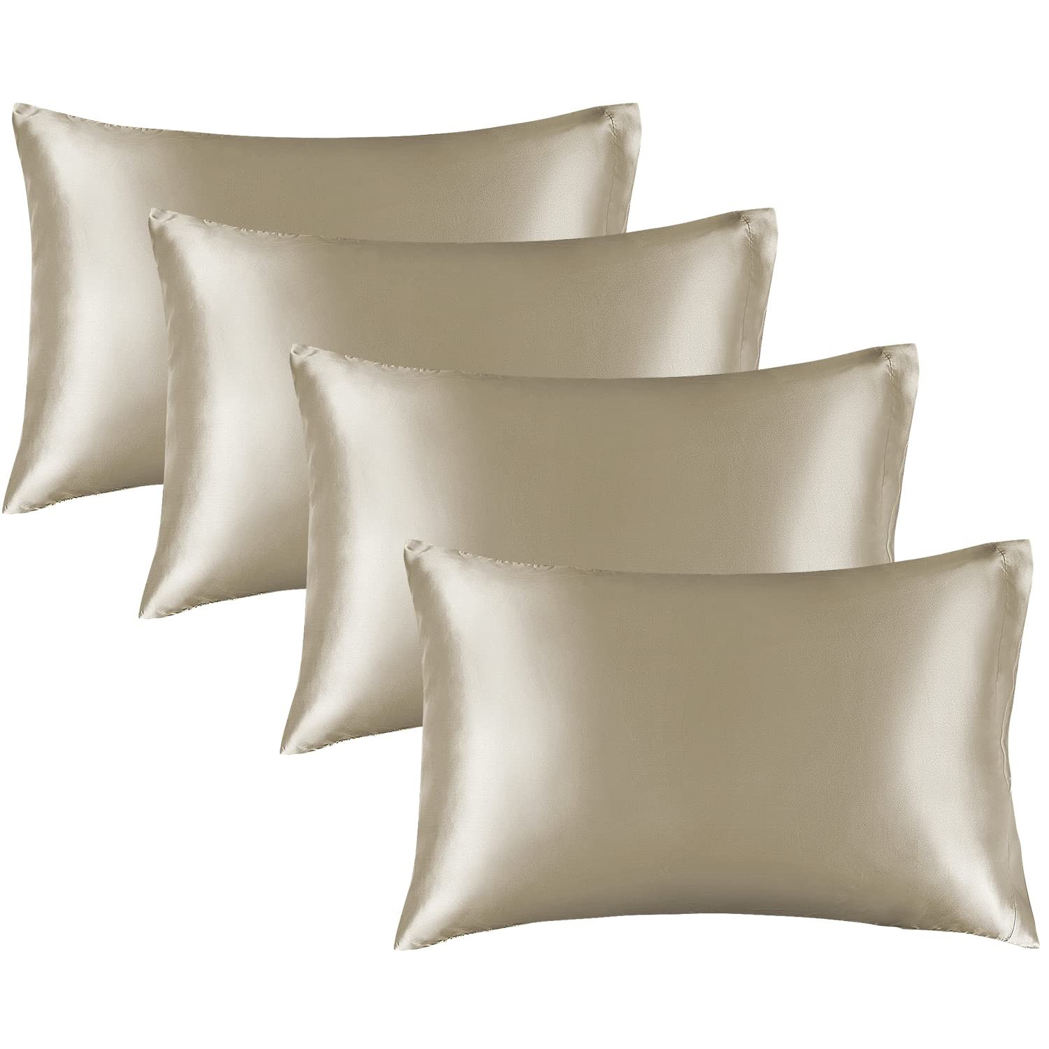 Silky Smooth Pillowcase Set, 4 Pcs 20x30, Hair Protection Beige