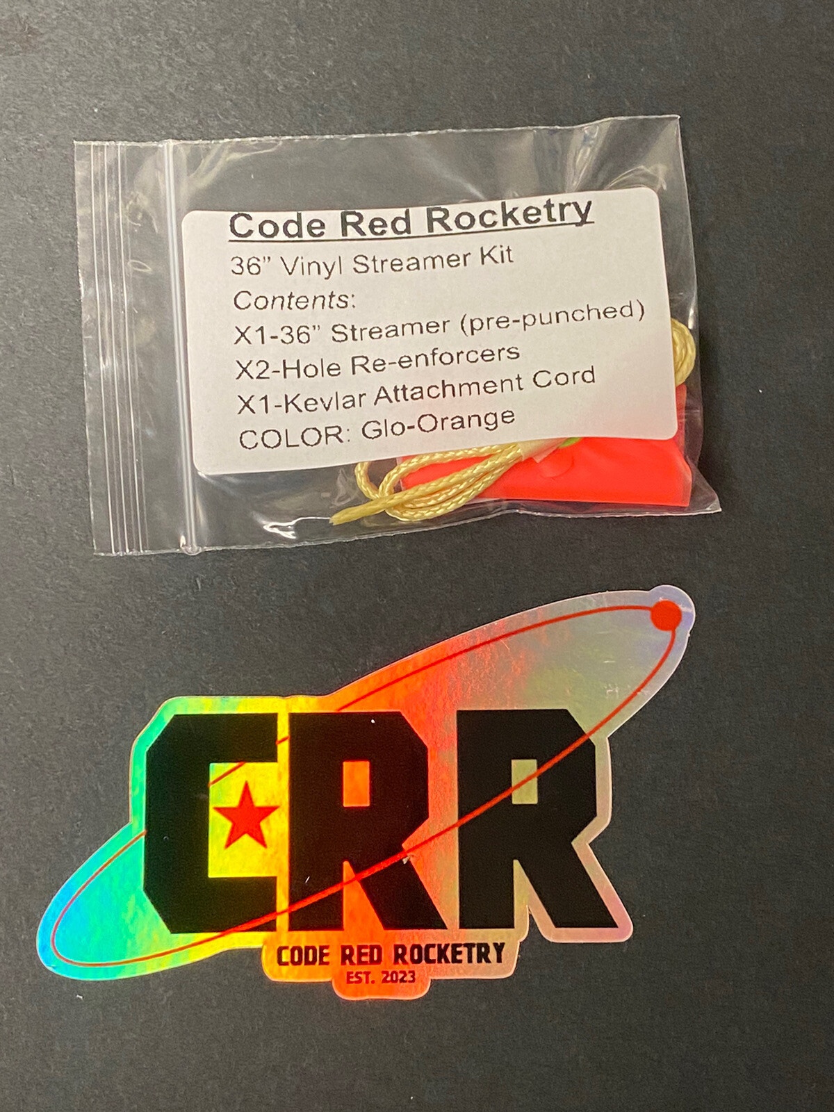 Code Red Rocketry Streamer Recovery Kit-36" Streamer-DAYGLO ORANGE