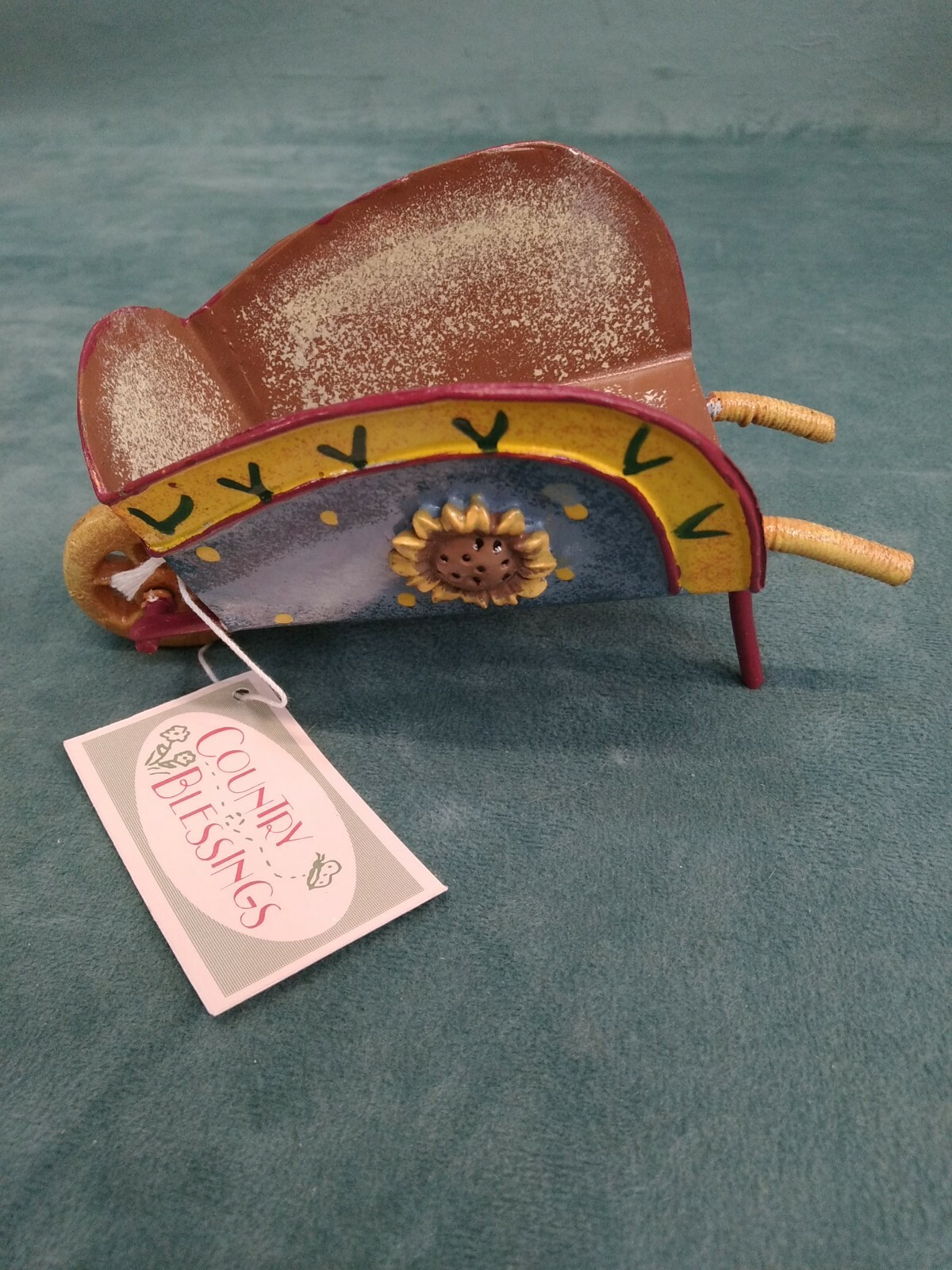 SALEM COLLECTION flower wheelbarrel COUNTRY BLESSINGS  new in box blue