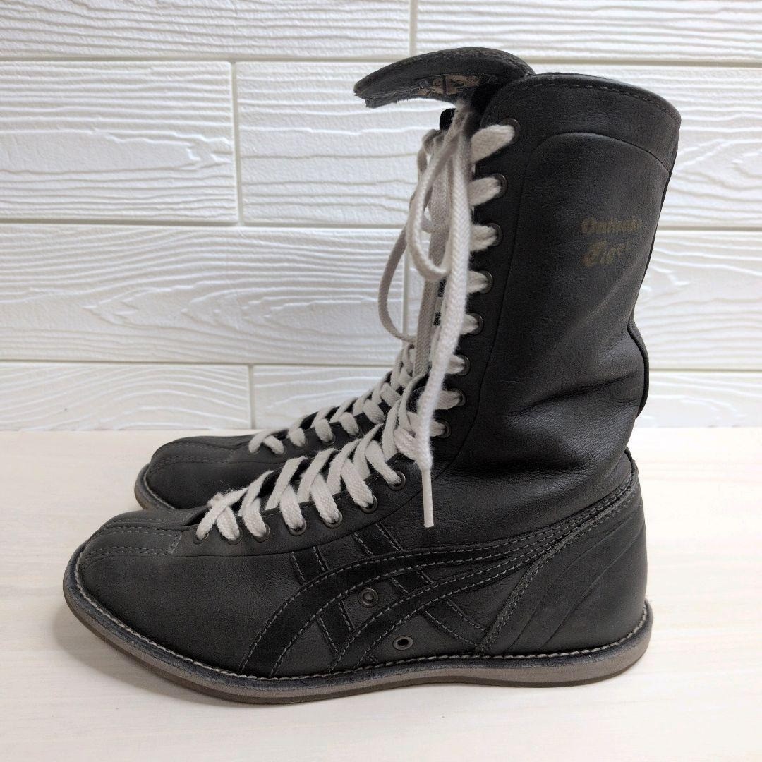 ONITSUKA TIGER Boxing Shoes THL315 Gray Leather Ring Shoes US Women’s Small Rare