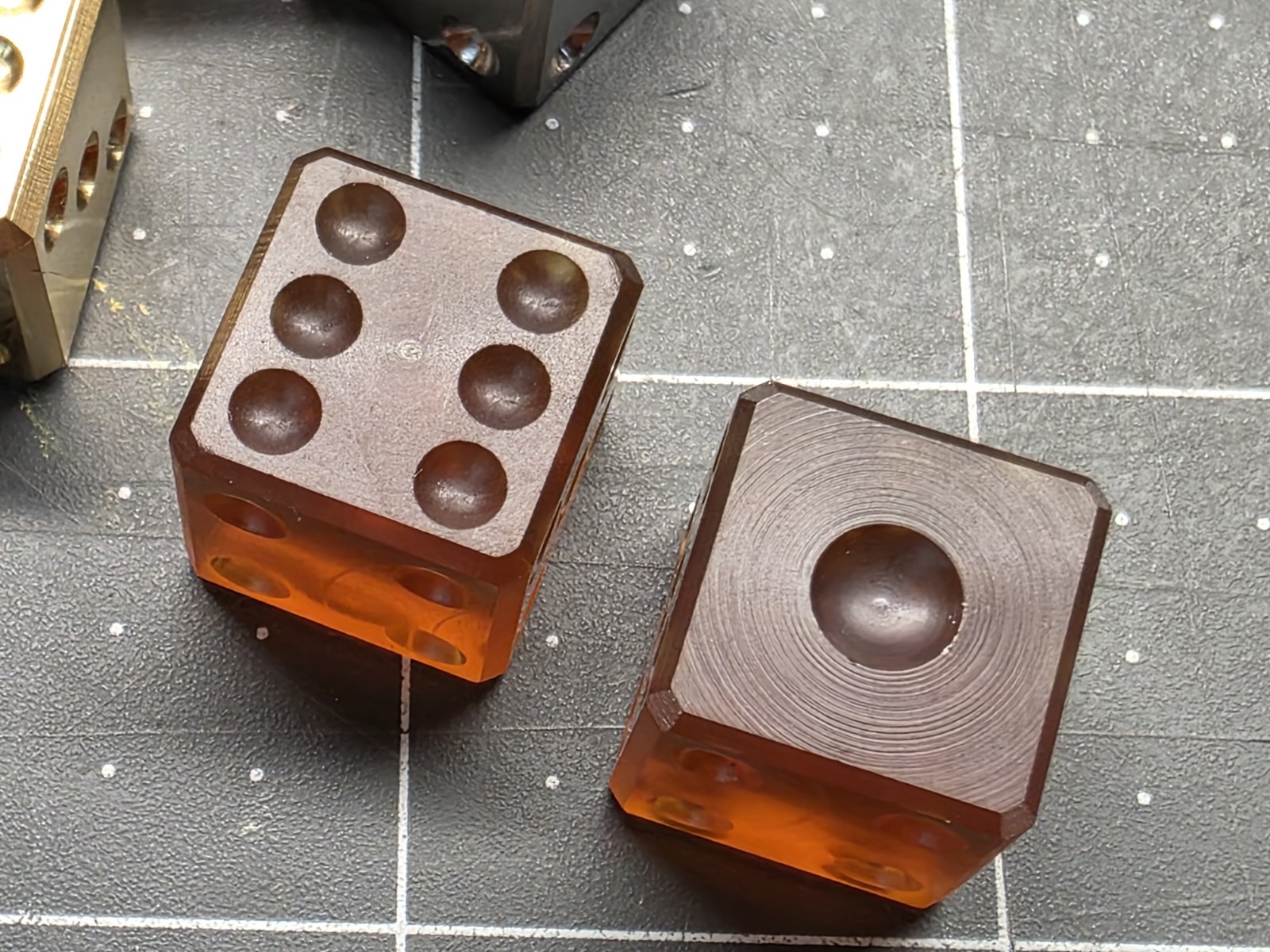 CountyComm Pair-A-Dice Ultem/Brass/Titanuim Dice Sets