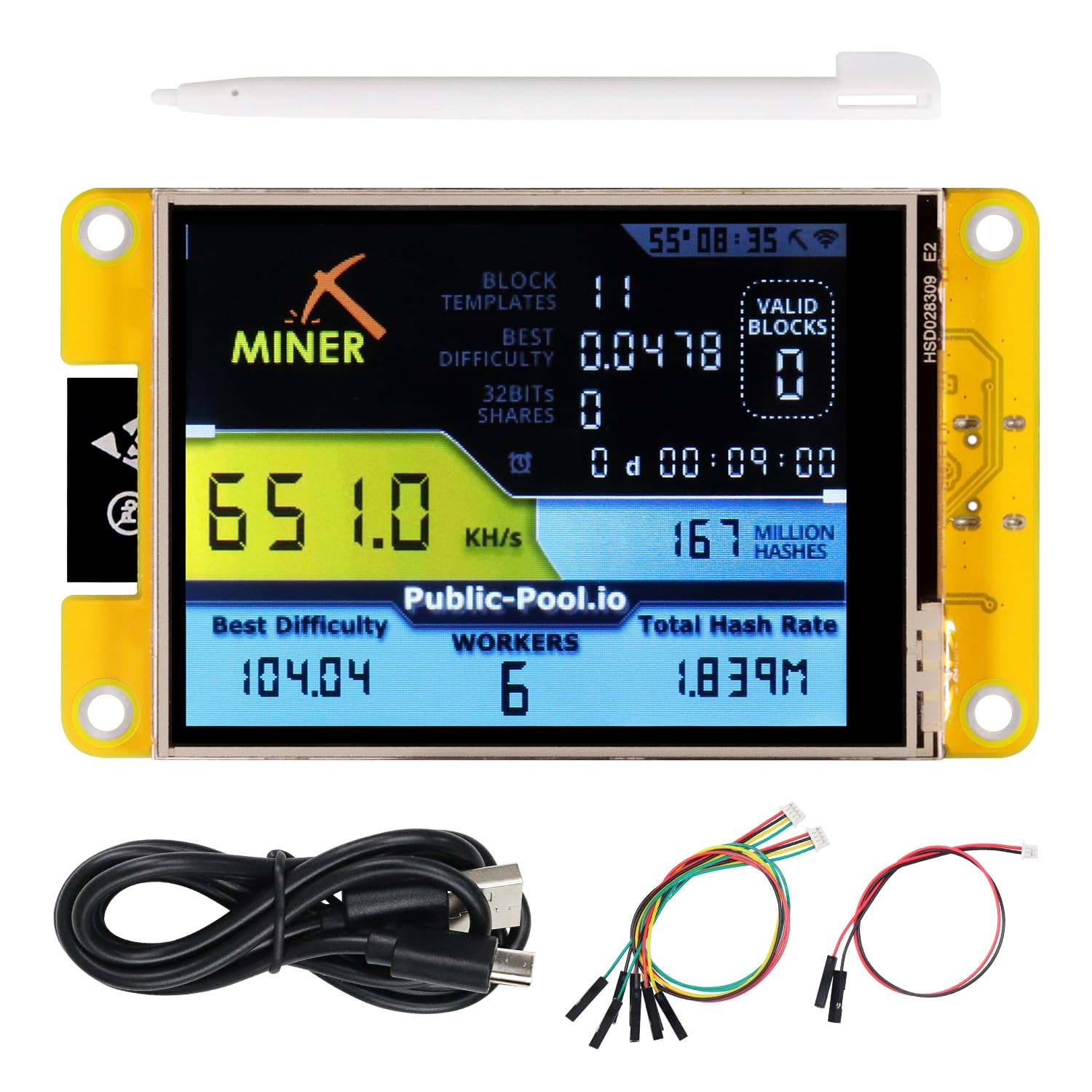 FREENOVE Bitcoin Miner ESP32 2.8" TN Touch
