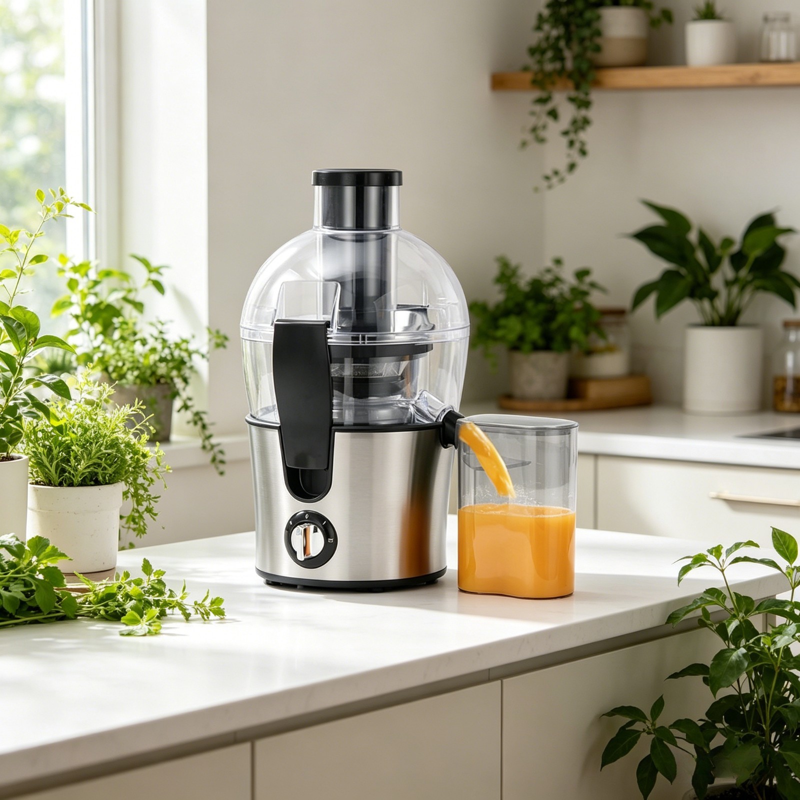 NIB Fylivore Anti-Drip Juicer — 800W, Wide Feed Chute, Stainless Steel