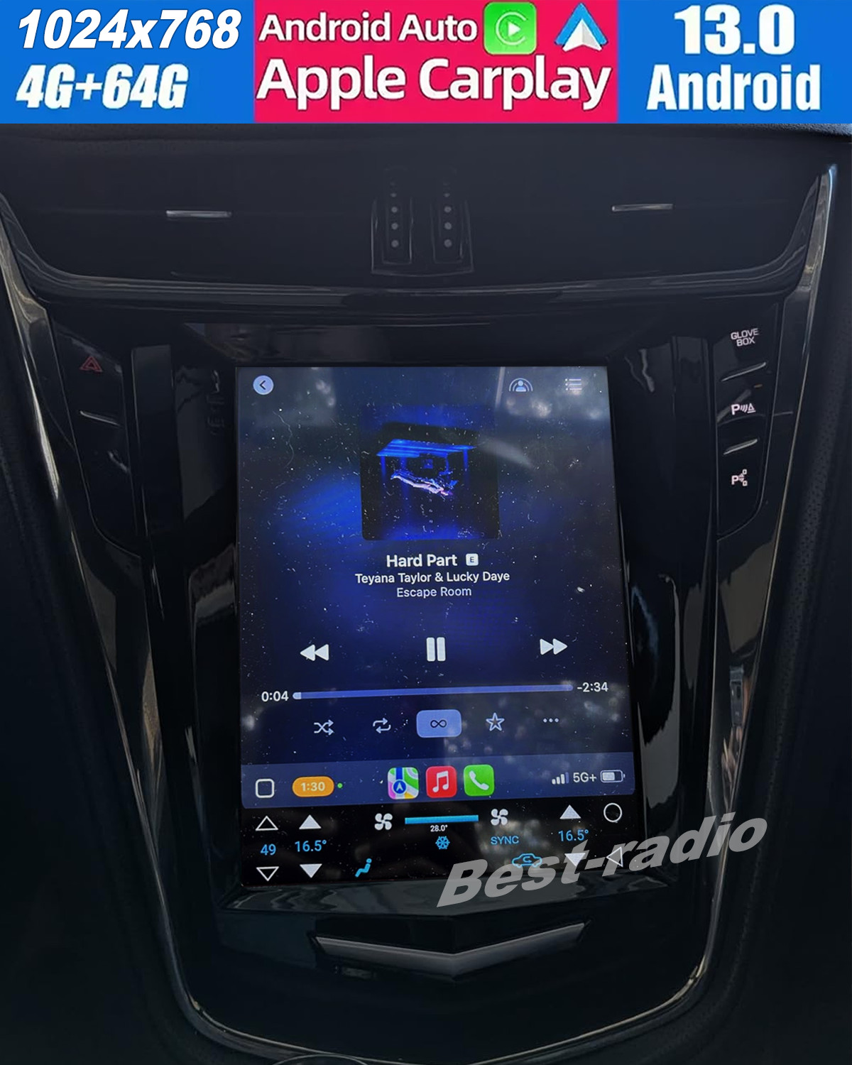 4G+64G 9.7"Auto Radio Stereo Apple Carplay for Cadillac XTS SRX CTS 2013-2018