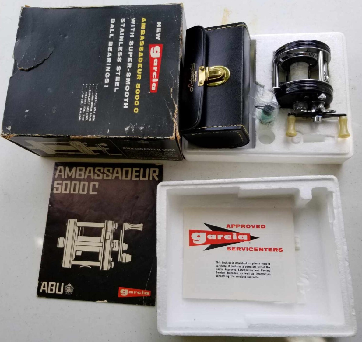 ABU AMBASSADEUR 5000C FISHING REEL 1972 W/ CASE 057200 NMINT IN BOX