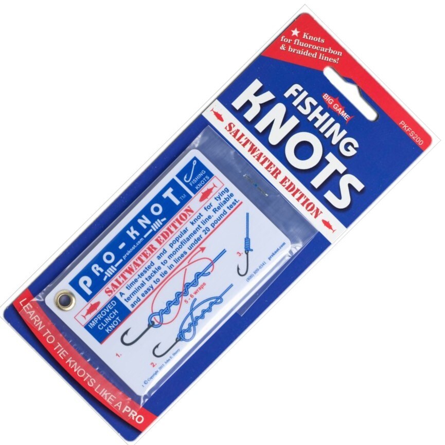 Pro-Knot Saltwater Fishing Knot Cards Attached With Grommet Waterproof Easy Info