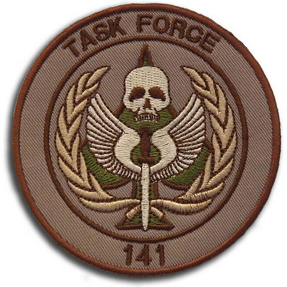 4PCS CALL OF DUTY TASK FORCE 141 TACTICAL HOOK&LOOP PATCH EMBROIDERED BADGE