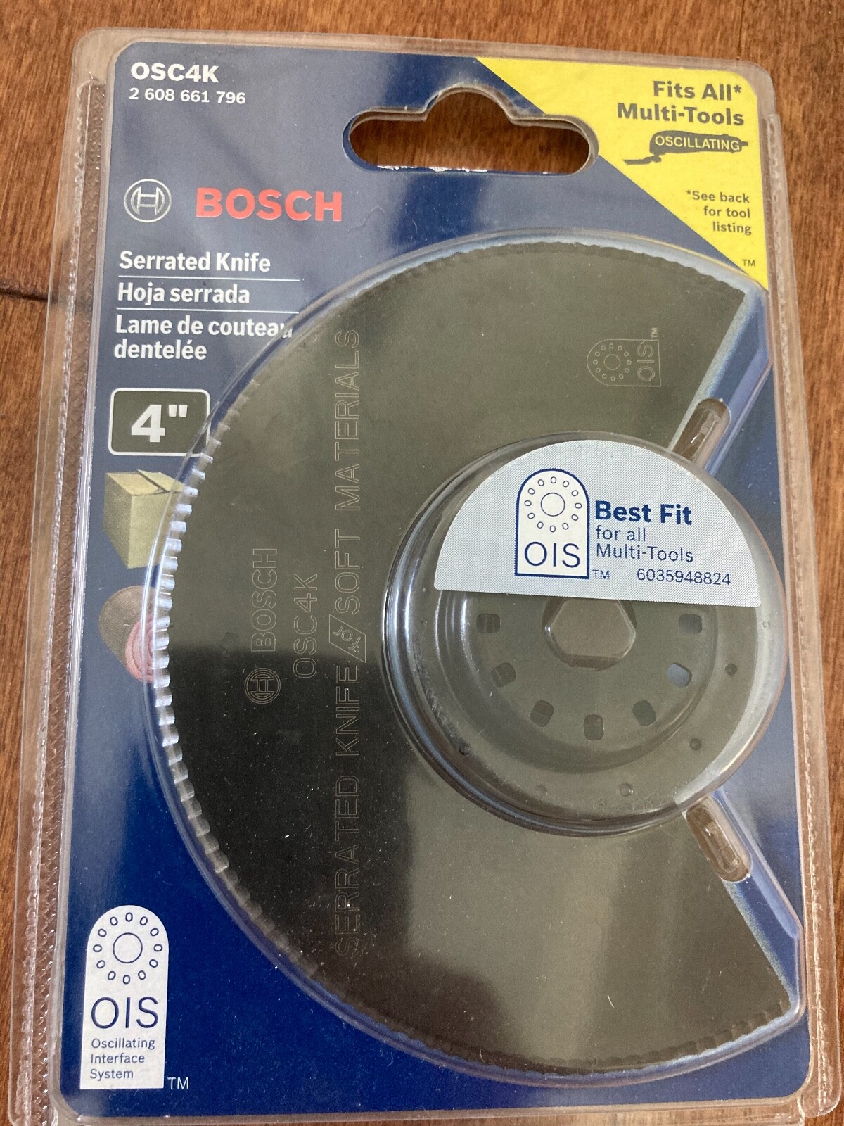 Bosch Multi tool Blade OSC4K Serrated Knife for Soft Material 4" SWISS MADE