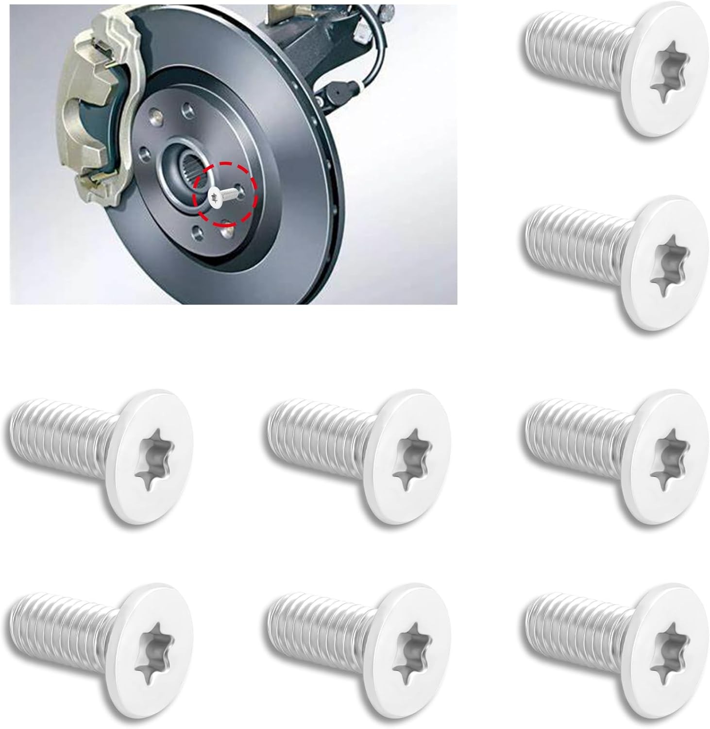 8PCS Brake Rotor Screw Replacement OEM#11609271,Stainless Steel Brake Parts Comp