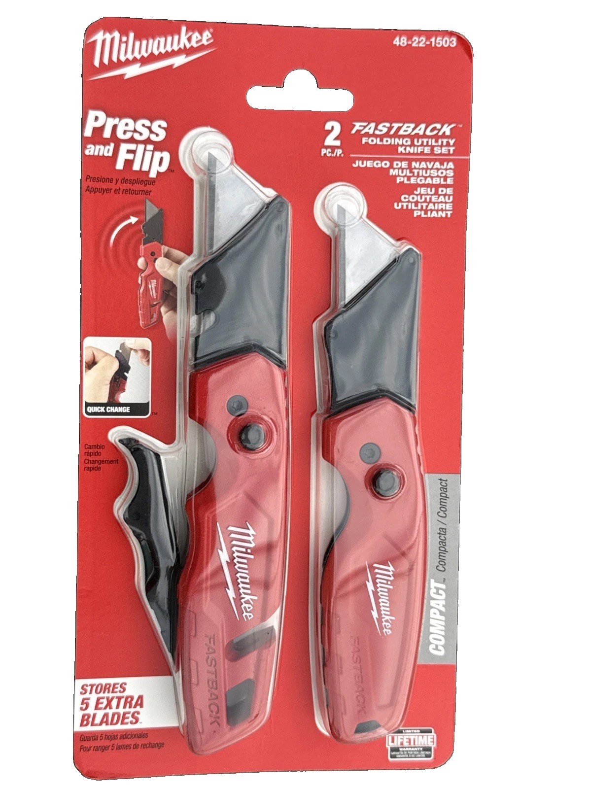 Milwaukee 48-22-1503 FASTBACK 2-Piece Utility Knife Set