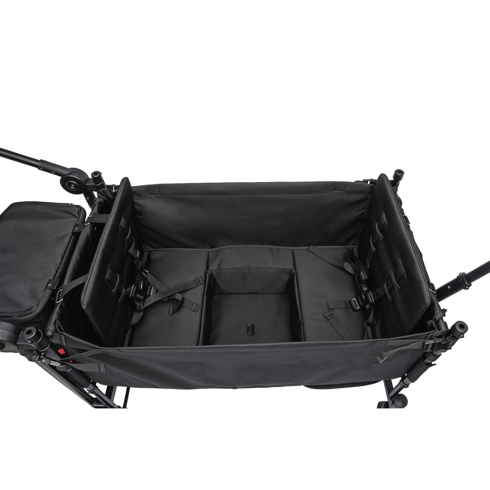 2 Kids Wagon Stroller, Adjustable Handle, 8" PU Wheels, Foldable Frame