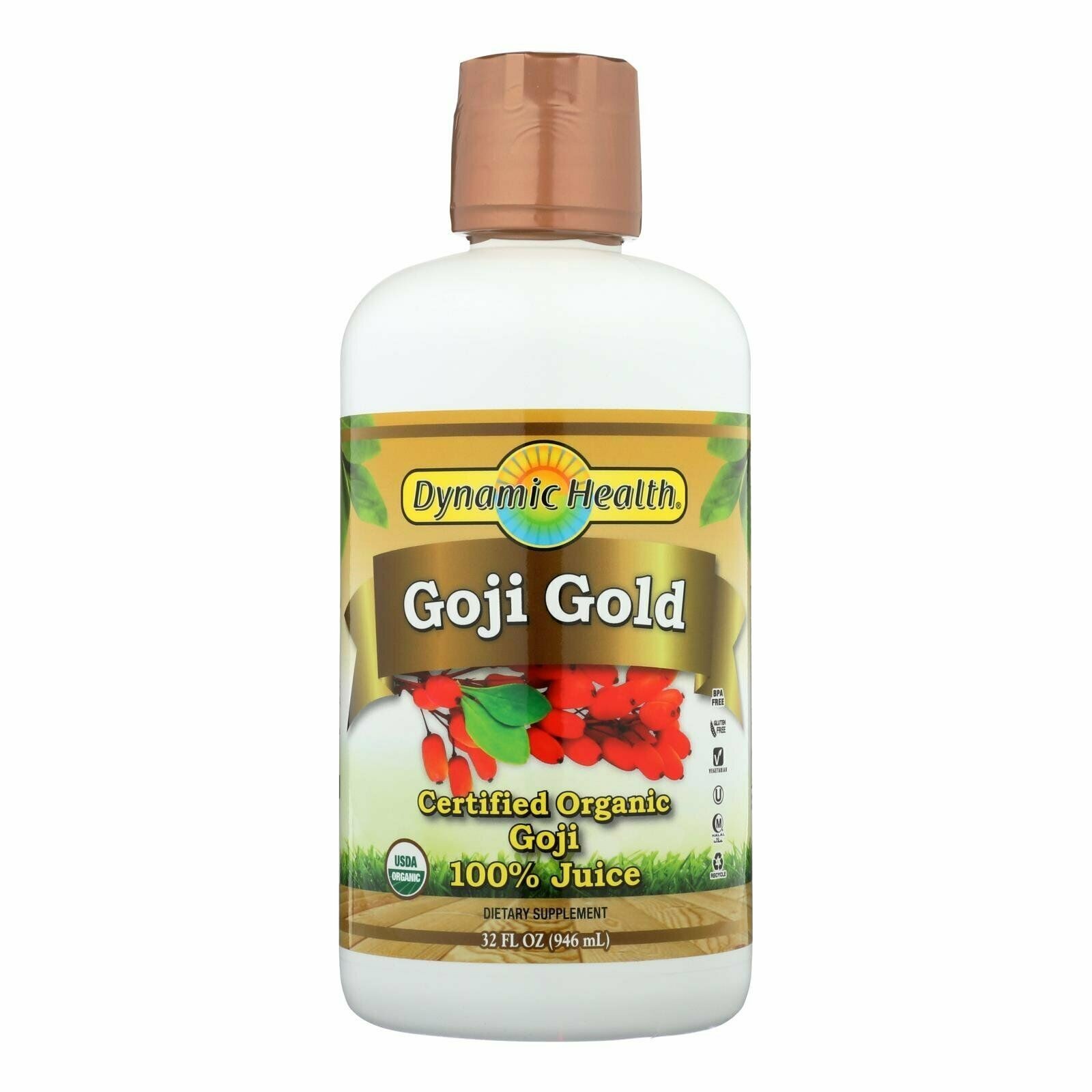 Dynamic Health Goji Gold Certified Organic Goji 100% Juice Supplement 32 fl oz