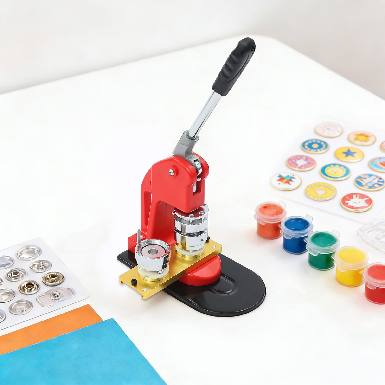 Round Pin Maker Kit, Round Pin Maker with 100 Set Badge Materials