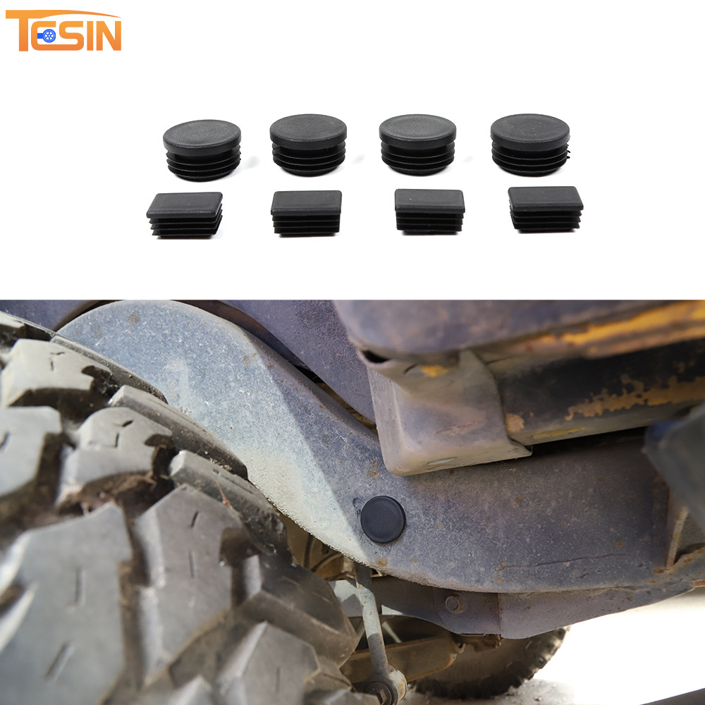 Black Chassis Frame Plugs Trim Kit For 97+ Jeep Wrangler TJ Accessories 8pc ABS