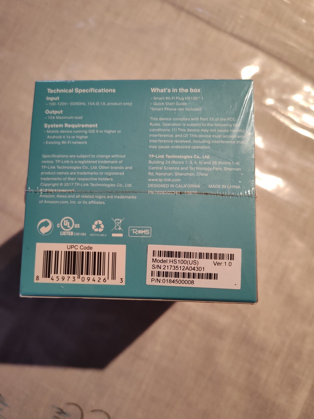 Smart Wi-Fi Plus HS-100 tp-link