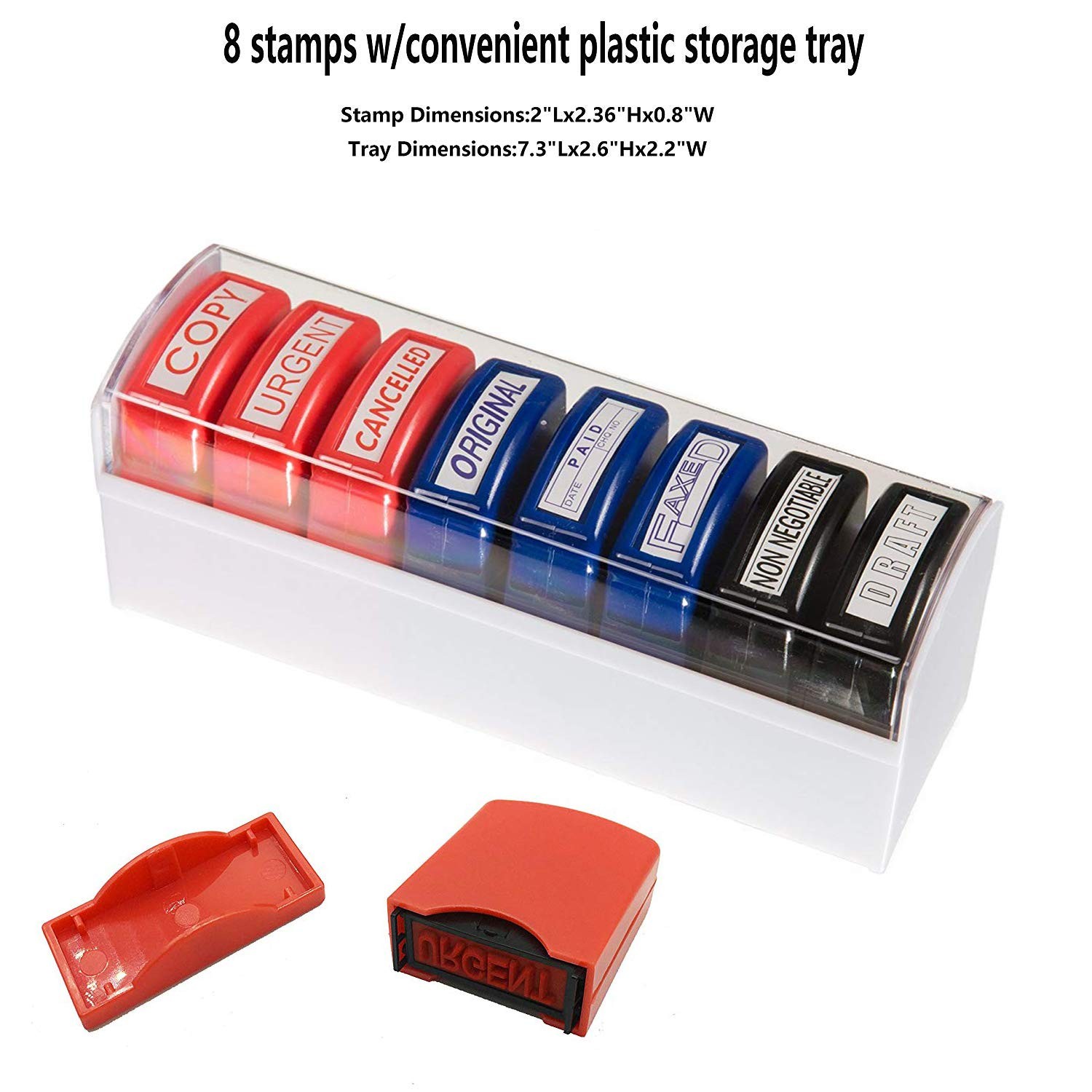 Set of 8 Self Inking Pre-Inked Office Stamp 8 Message Account Stamp Office St...