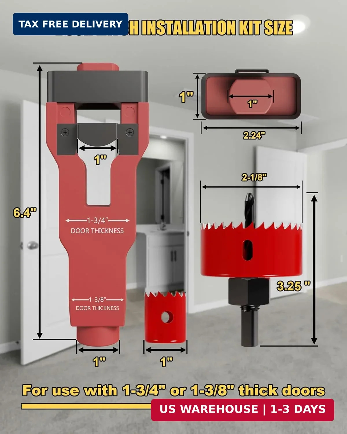 Door Latch Installation Kit, Precision Scoring and Chiseling Door Latch Mortise