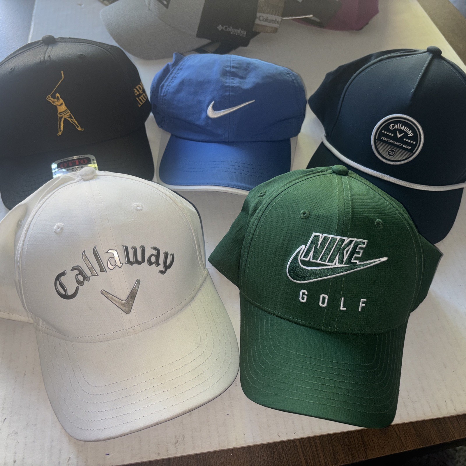 Lot Of 5 Mens Golf Hats. Callaway Nike PGA Tour Happy Gilmore Great Condition