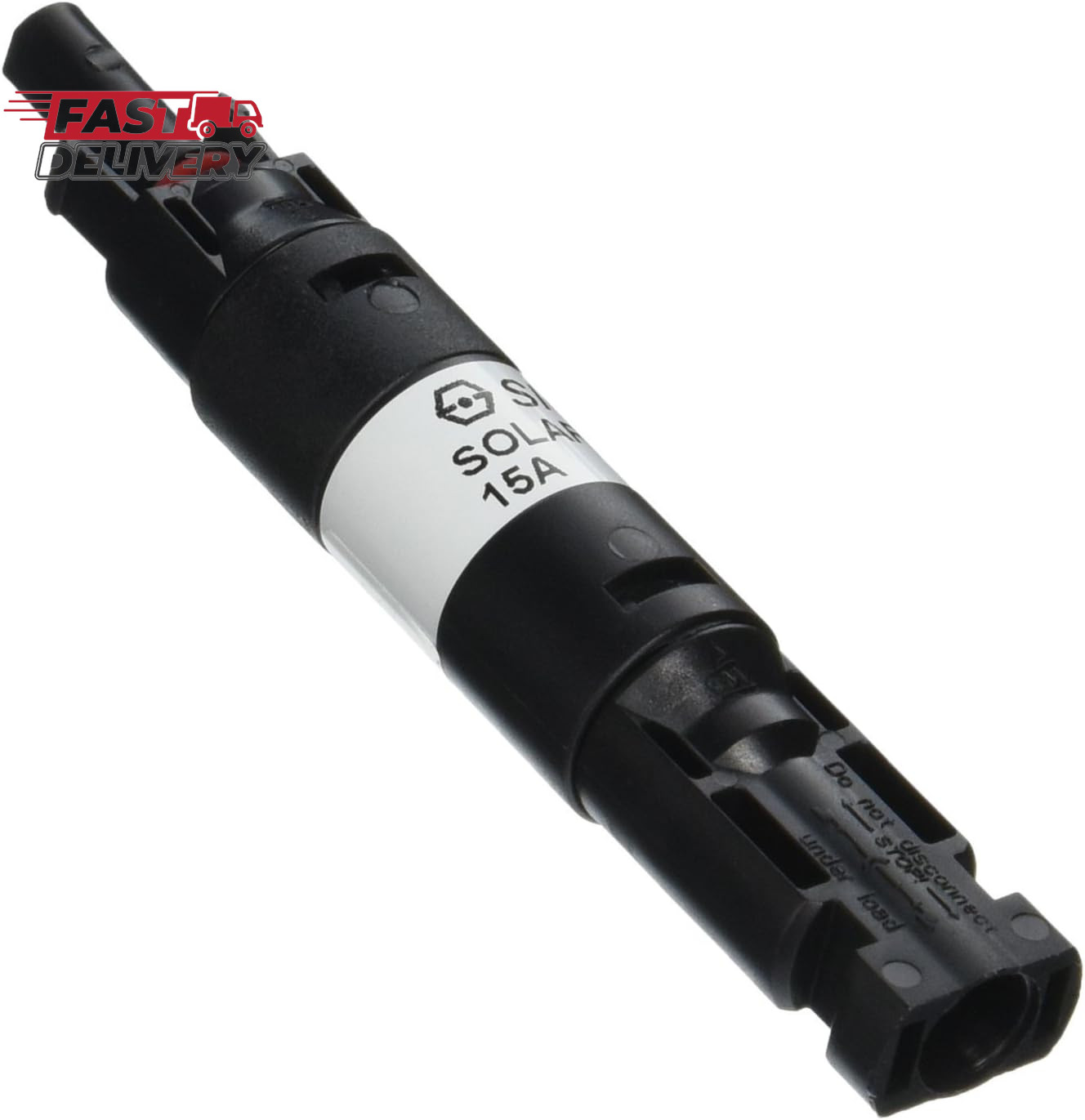 Renogy 15A Male and Female Connector Waterproof In-Line Fuse Holder W/Fuse, Blac