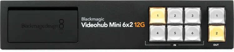 Blackmagic Design Videohub Mini 6-in x 2-out 12G Video Router