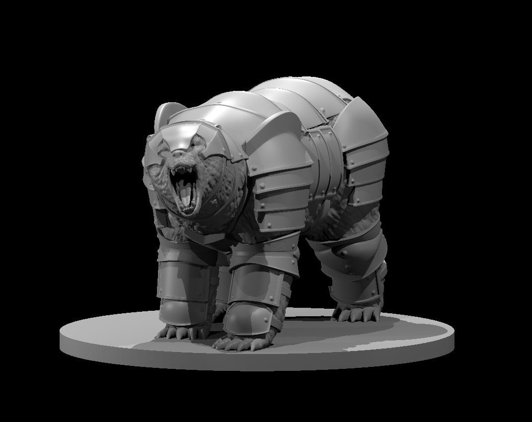 D&D Armoured Bear 32mm Scale Mini TTRPG