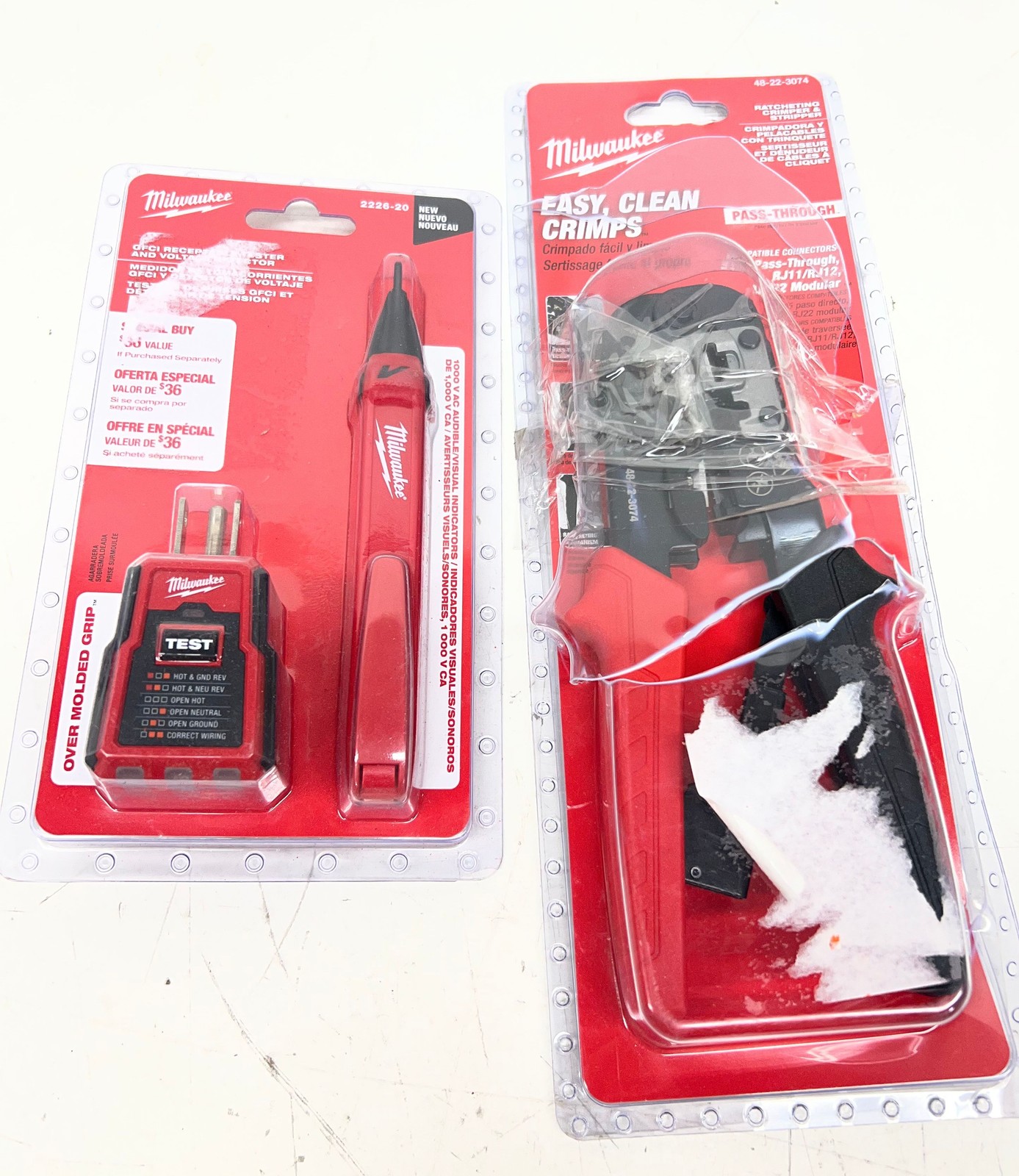 Milwaukee Non-Contact Voltage and GFCI Receptacle Test Kit+ Ratcheting Crimper