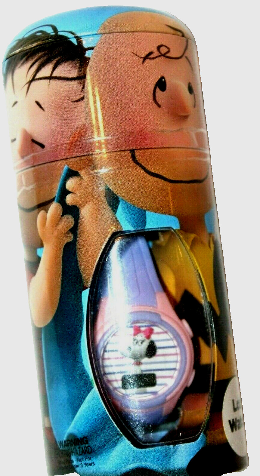 Snoopy's Sister Belle Pink Girls' LCD  Digital Watch Tin Cylinder Coin Bank