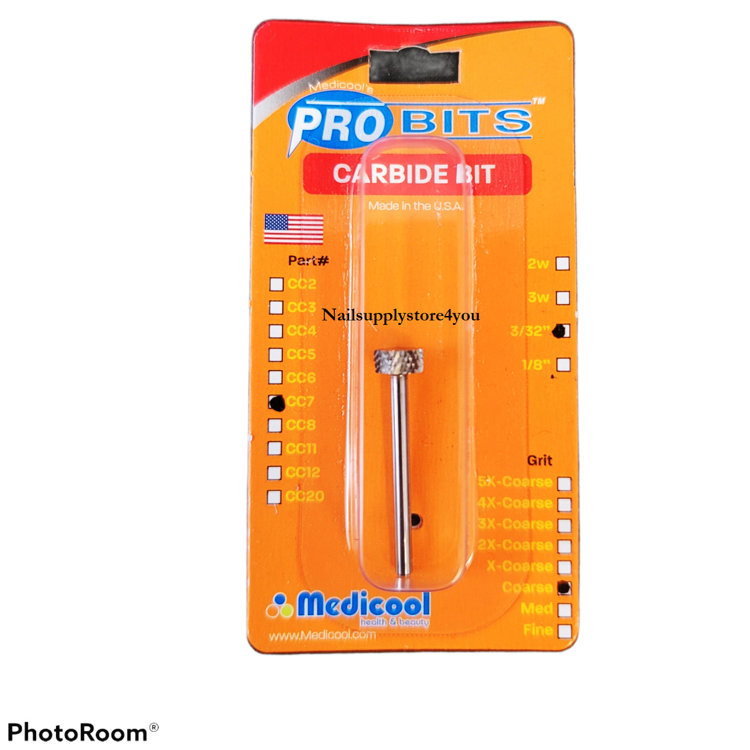Medicool Professional Carbide Bits 3/32  COARSE Grit  - (CC7)