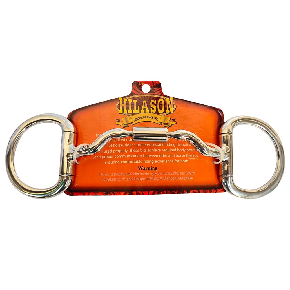 Hilason Medium Port Snaffle Bit D Ring 5 Inch Stainless Steel Training Bit Horse