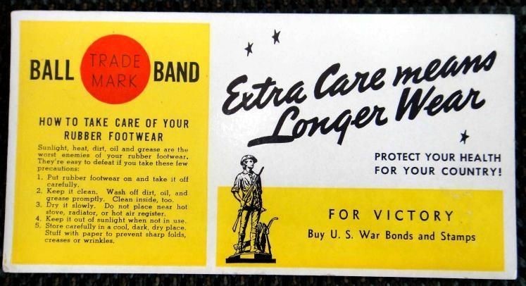 1940s BALL BAND RUBBER FOOTWEAR ink blotter paper